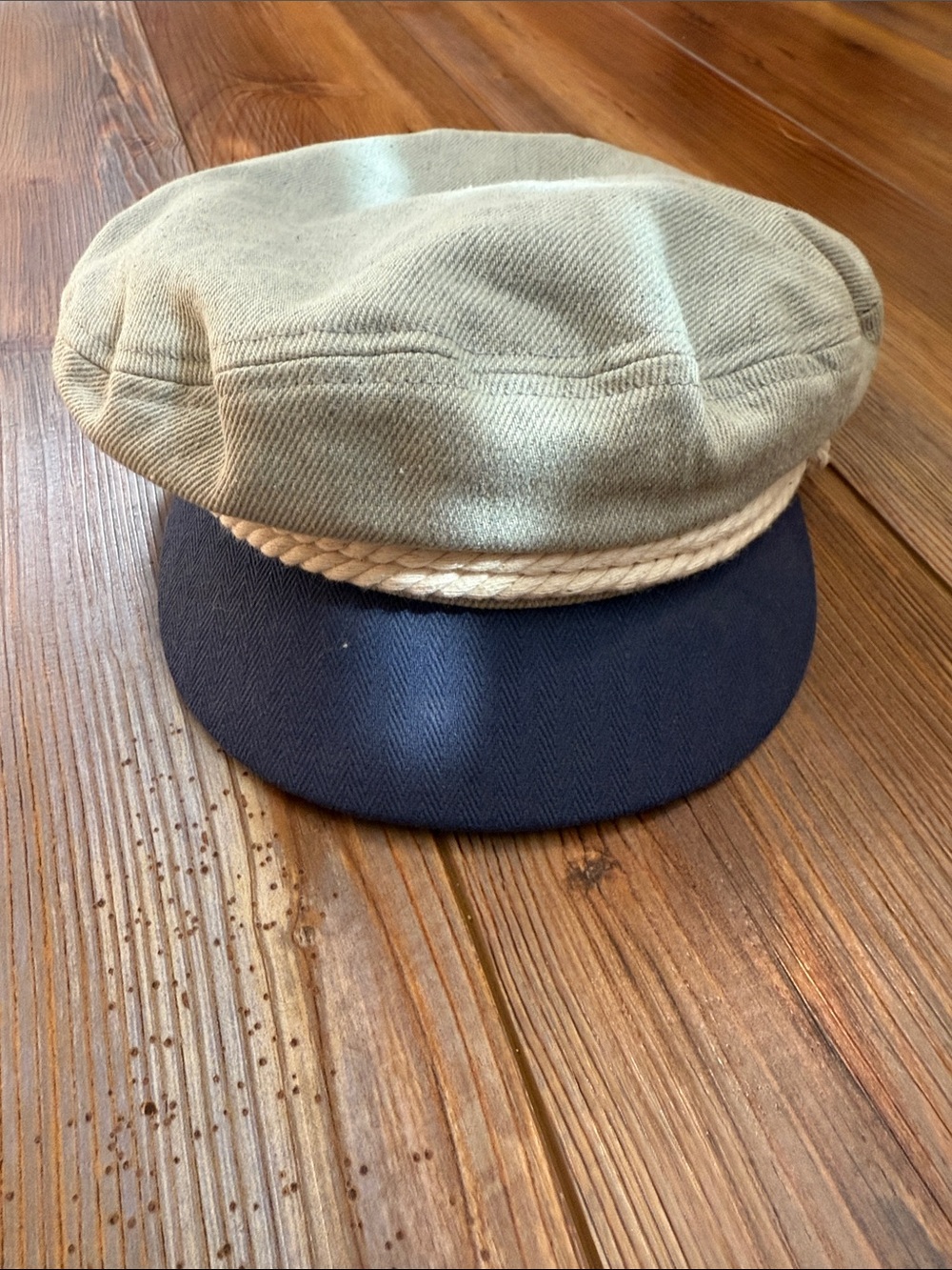 Brixton Two-Tone Captain's Cap — Khaki Crown & Navy Visor